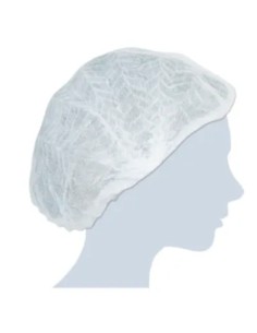 Cuffia tnt bianca monouso per capelli da 100pz