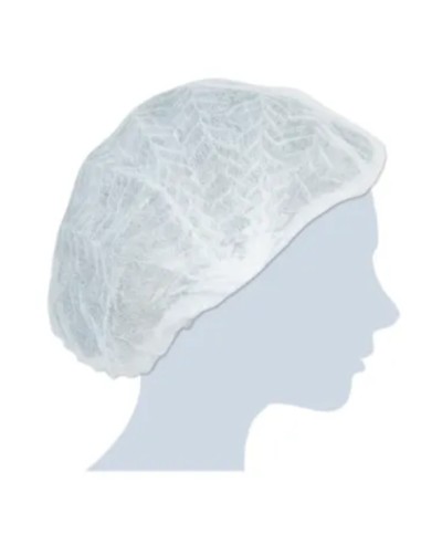 Cuffia tnt bianca monouso per capelli da 100pz