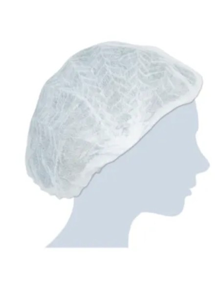 Cuffia tnt bianca monouso per capelli da 100pz