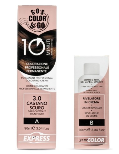 Crema colorante 10min - 3.0 Castano Scuro - ALAMA