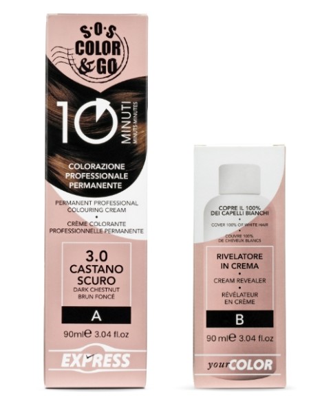 Crema colorante 10min - 3.0 Castano Scuro - ALAMA