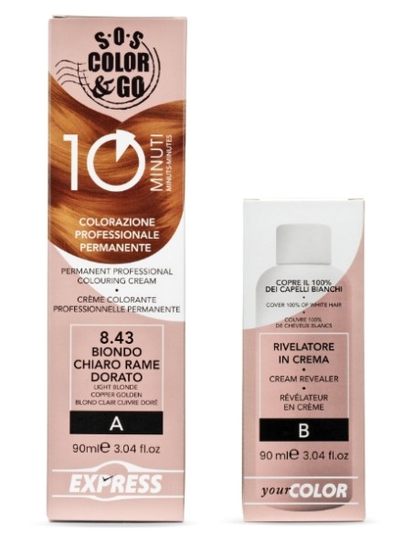 Crema colorante 10min - 8.43 Biondo Chiaro Rame Dorato - ALAMA