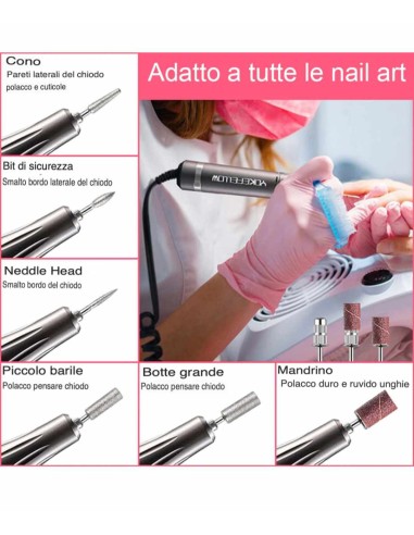 Fresa Per Unghie Portatile 35000 Giri