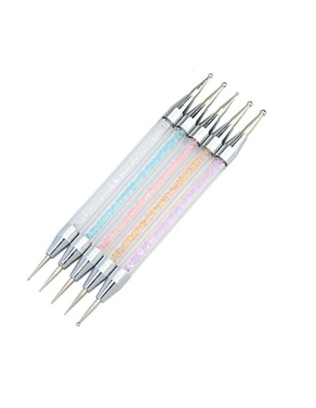 Set di 5 Applicatori Spotswirl Colorati Per Unghie