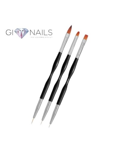 Set 3 Pennelli Dual Doppia Setola