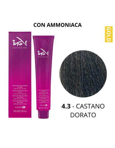 Crema Colorante (4.3 CASTANO DORATO) - COLOR ING