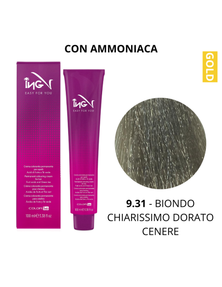 Crema Colorante (9.31 BIONDO CHIAR.MO DORATO CENERE) - COLOR ING