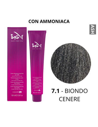 Crema Colorante (7.1 BIONDO CENERE) - COLOR ING