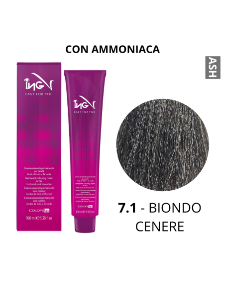 Crema Colorante (7.1 BIONDO CENERE) - COLOR ING