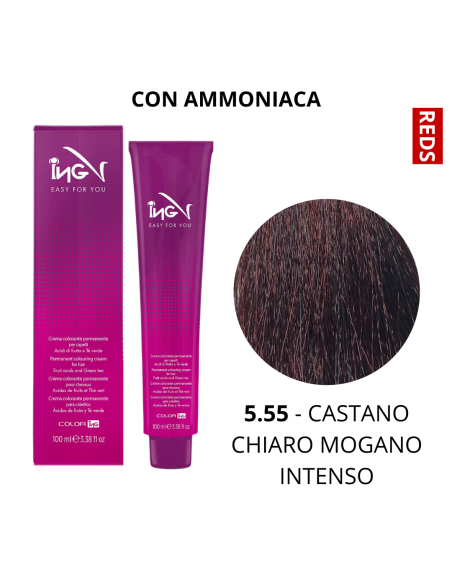 Crema Colorante (5.55 CASTANO CHIARO MOGANO INTENSO) - COLOR ING