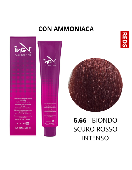 Crema Colorante (6.66 BIONDO SCURO ROSSO INTENSO) - COLOR ING