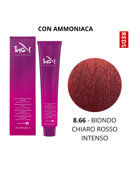 Crema Colorante (8.66 BIONDO CHIARO ROSSO INTENSO) - COLOR ING