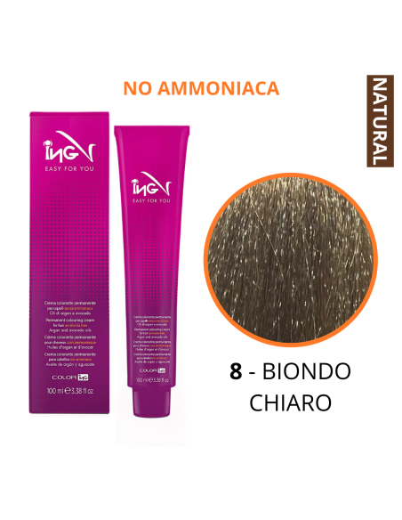 Crema Colorante NO Ammoniaca (8 BIONDO CHIARO) - COLOR ING