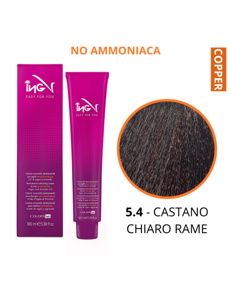 Crema Colorante NO Ammoniaca (5.4 CASTANO CHIARO RAME) - COLOR ING