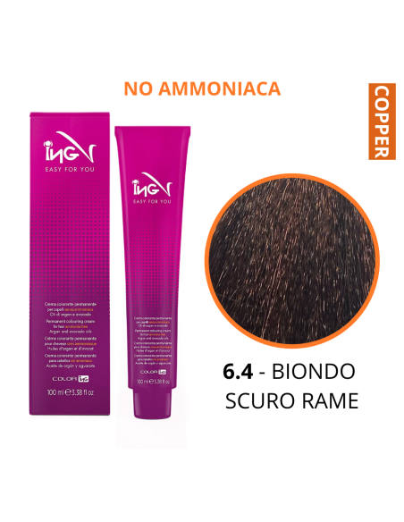 Crema Colorante NO Ammoniaca (6.4 BIONDO SCURO RAME) - COLOR ING