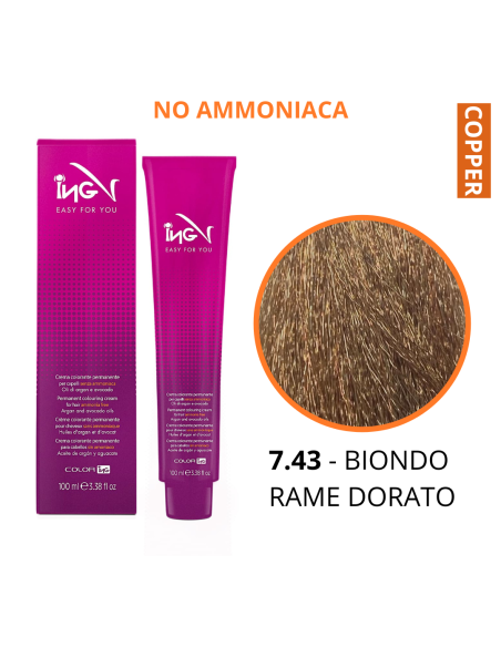 Crema Colorante NO Ammoniaca (7.43 BIONDO RAME DORATO) - COLOR ING
