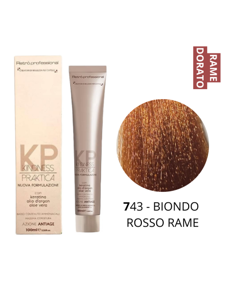 Crema Colorante (7.43 BIONDO ROSSO RAME) - RETRO' PROFESSIONAL