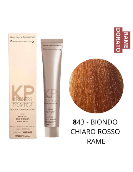 Crema Colorante (8.43 BIONDO CHIARO ROSSO RAME) - RETRO' PROFESSIONAL
