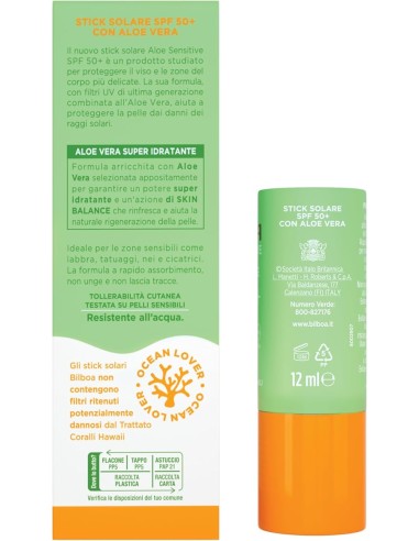 Bilboa Aloe Sensitive Stick Solare 50+