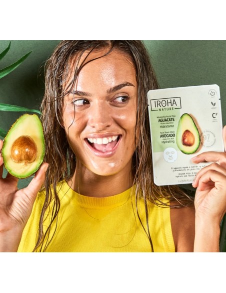 Iroha Nature Maschera Viso in Tessuto Idratante Avocado