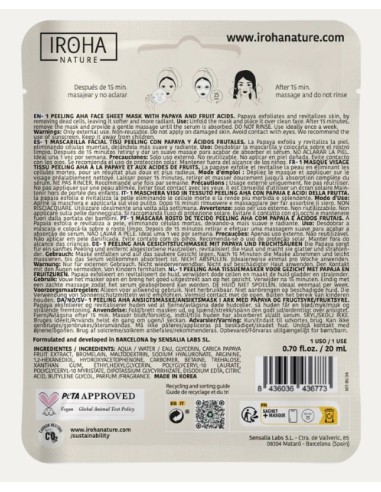 Iroha Nature Maschera Viso in Tessuto Viso AHA...