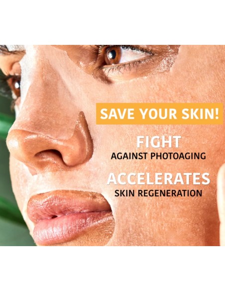 Iroha Nature Maschera Viso in Tessuto Viso AHA Peeling con Papaya