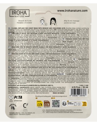 Iroha Nature Maschera Viso in Tessuto Anti-età...
