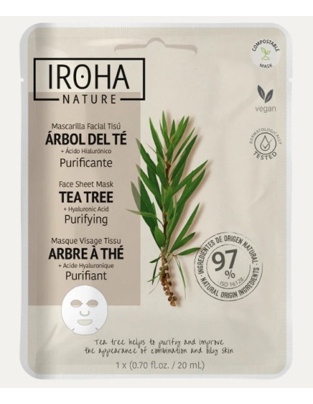 Iroha Nature Maschera Viso in Tessuto Purificante Con Tea Tree