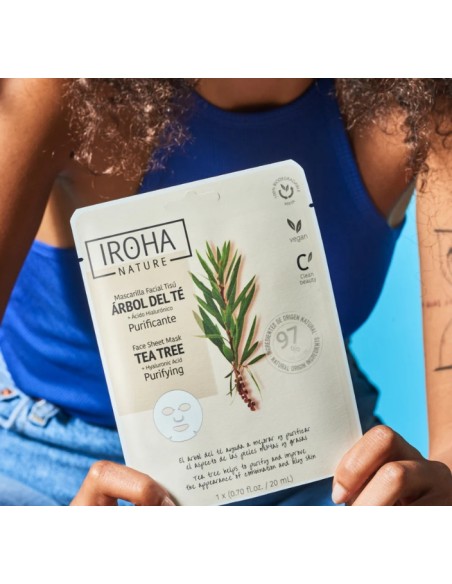 Iroha Nature Maschera Viso in Tessuto Purificante Con Tea Tree