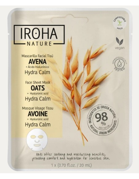 Iroha Nature Maschera Viso in Tessuto Lenitiva Con Avena