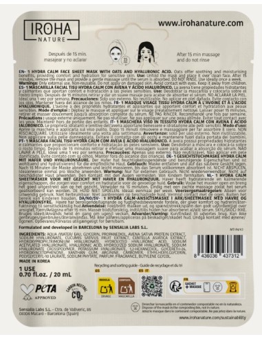 Iroha Nature Maschera Viso in Tessuto Lenitiva...