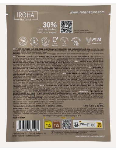 Iroha Nature Maschera Viso in Tessuto Antirughe...