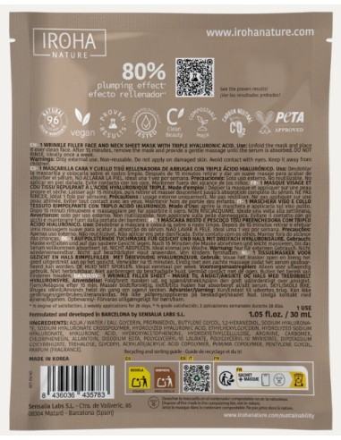 Iroha Nature Maschera Viso in Tessuto Wrinkle...