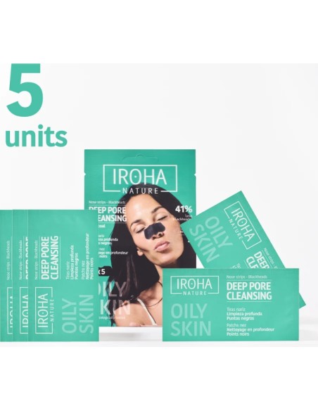Iroha Nature Strisce Per La Pulizia Profonda dei Pori Del Naso Con Carbone