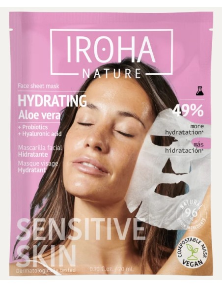 Iroha Nature Maschera Viso in Tessuto Idratante Con Aloe Vera