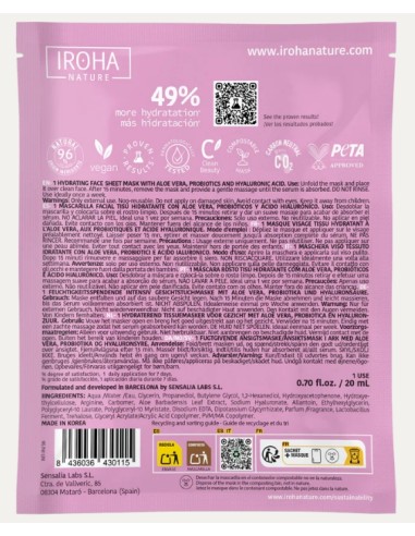 Iroha Nature Maschera Viso in Tessuto Idratante...
