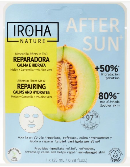 Iroha Nature Maschera Viso in Tessuto Aftersun Riparatrice