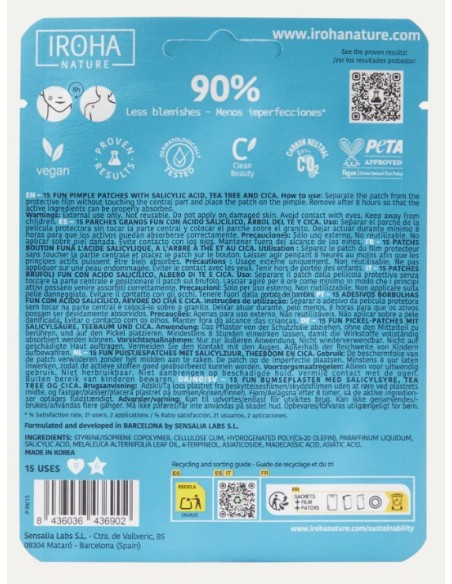 Iroha Nature Cerotti Per Brufoli Con Acido Salicilico 15 Patch