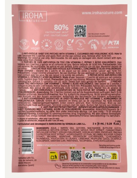 Iroha Nature Patchs Occhi Defaticanti e Illuminanti Con Vitamina C