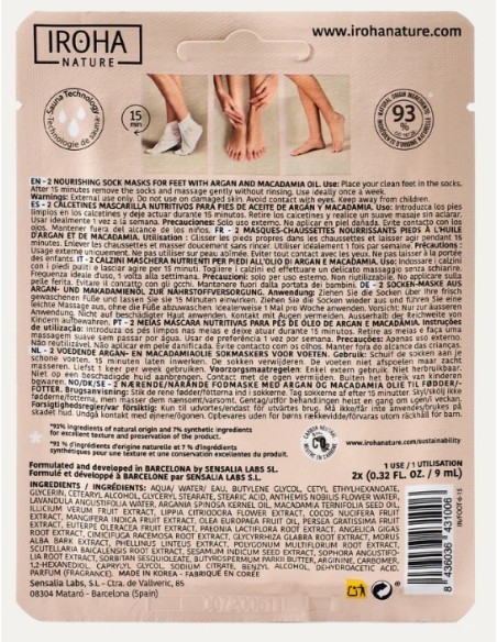 Iroha Nature Maschera Piedi Nutriente Con Argan