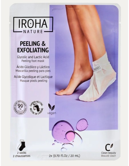 Iroha Nature Maschera Piedi Peeling ed Esfoliante all'Acido Glicolico