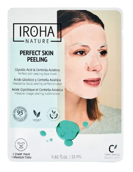 Iroha Nature Maschera Viso in Tessuto Peeling Con Acido Glicolico e